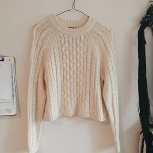 H&M cream cable knit sweater