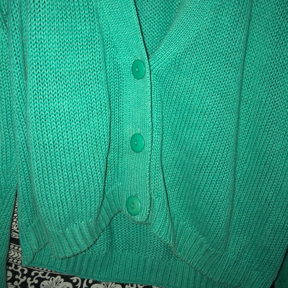 Green vintage knit sweater - Picture 3 of 4