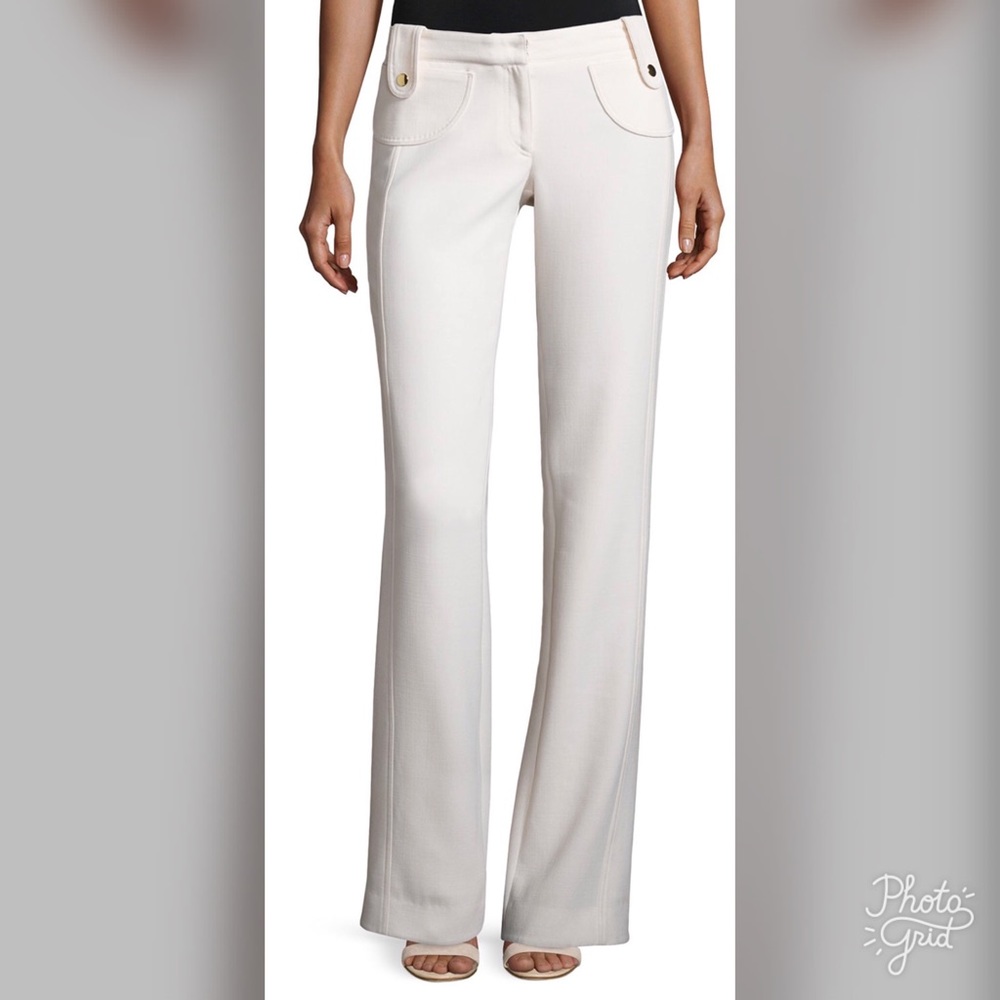 Derek Lam Button Tab Slim Flare Trousers