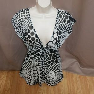 B-wear Black & White polka dot Swim Cover Up Large