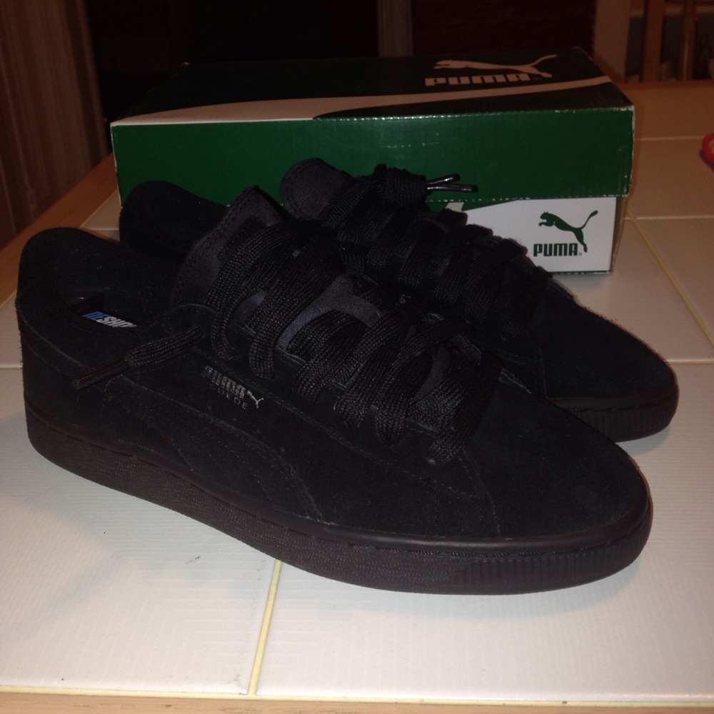 Triple Black Puma Suede Mono Iced Sz 7