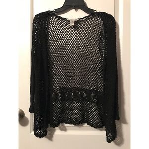 Black Crochet Cardigan
