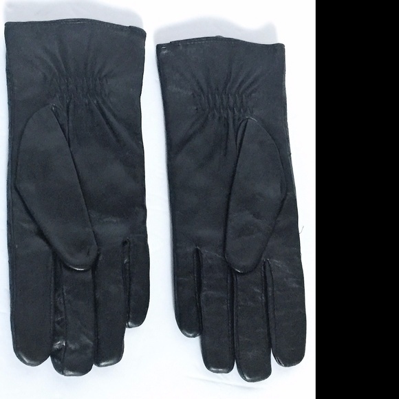 Michael Kors Logo Black Quilted Leather Gloves L - Picture 5 of 5