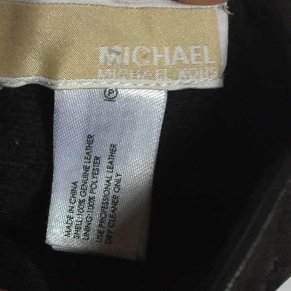 Michael Kors Logo Black Quilted Leather Gloves L - Picture 4 of 5