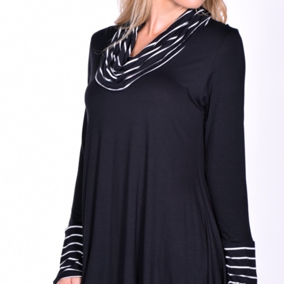 New Black Cowl Neck Tunic, Made in USA - Picture 4 of 4