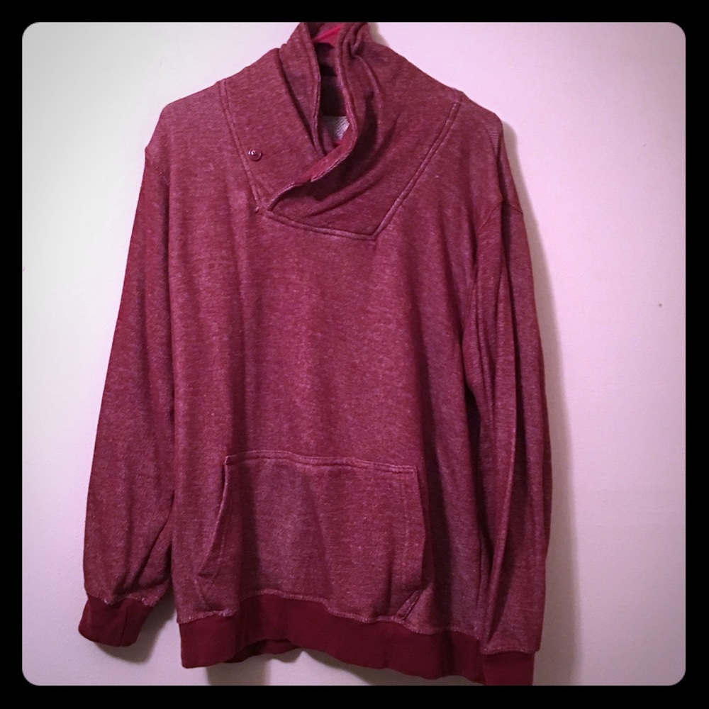 Alpha Beta high collar burgundy sweatshirt men’s