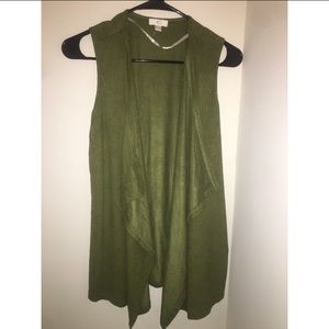 Charming Charlie's suede sleeveless  sweater
