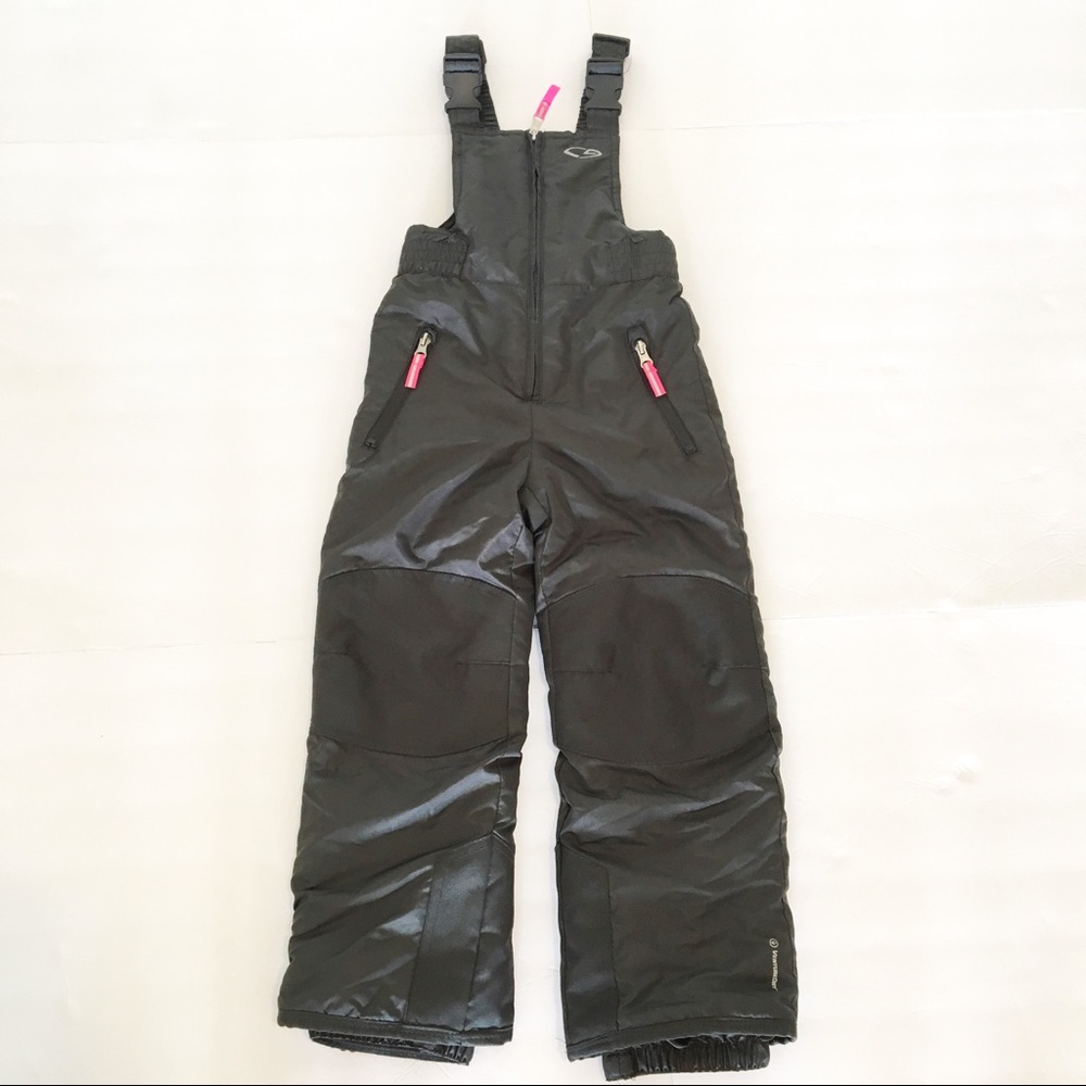 XS (4/5) Girl's Snow Pants with Bib Gray Pink