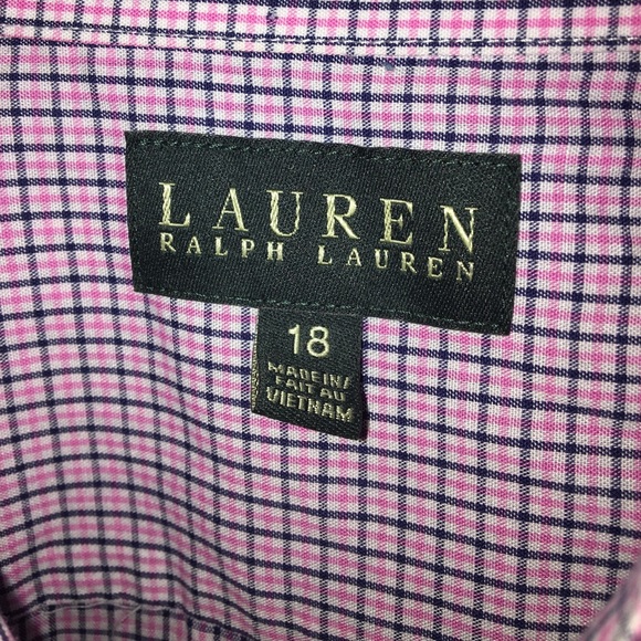 Ralph Lauren pink and navy Button Down - Picture 3 of 3