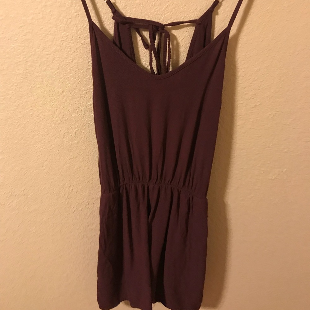 maroon american eagle don’t ask why romper