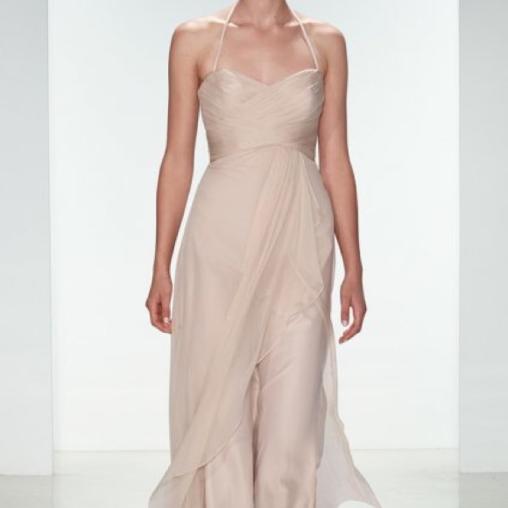 Amsale G939C ; Silk Chiffon ; Color - Bellini.