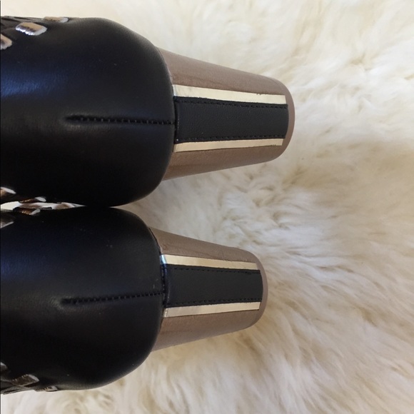 French Blu 2 Tone Leather Heeled Sandals - Picture 7 of 8