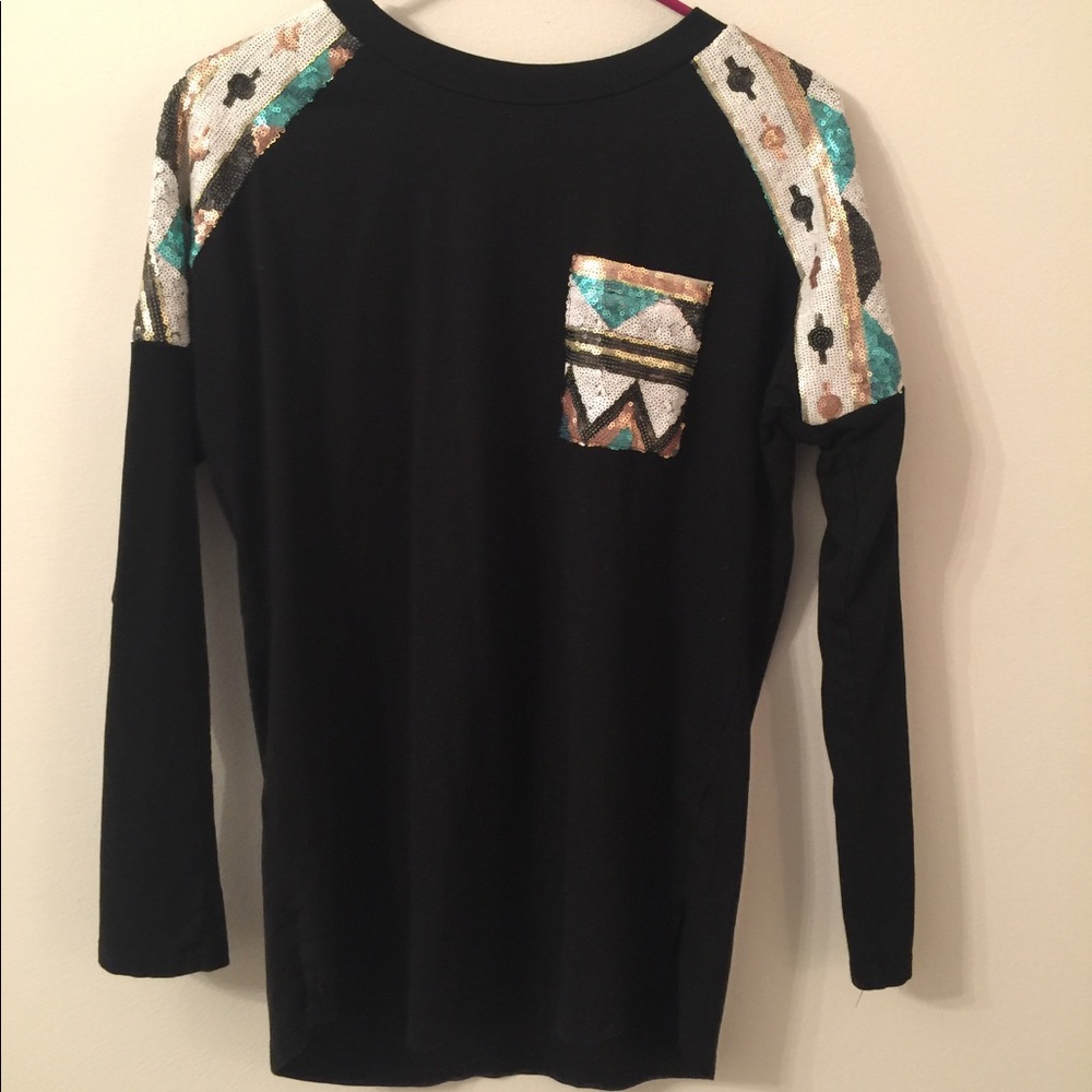 Sequin tribal top