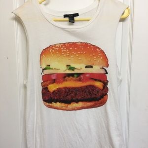 Forever 21 Sleeveless Hamburger Tee