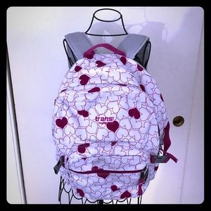 🌸PINK HEARTS 🌺TRANS by JANSPORT 🌺BACKPACK 🌸