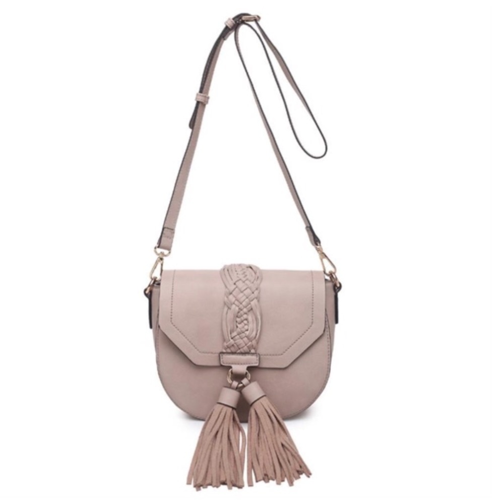 New! Pale Pink Leather Tassel crossbody!