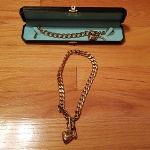 Juicy Couture matching gold necklace and bracelet
