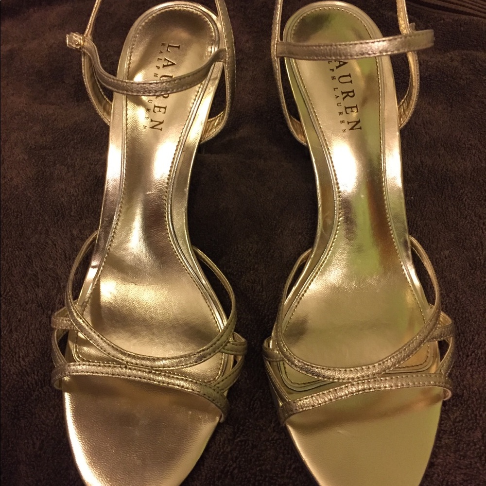 Ralph Lauren Gold Heels