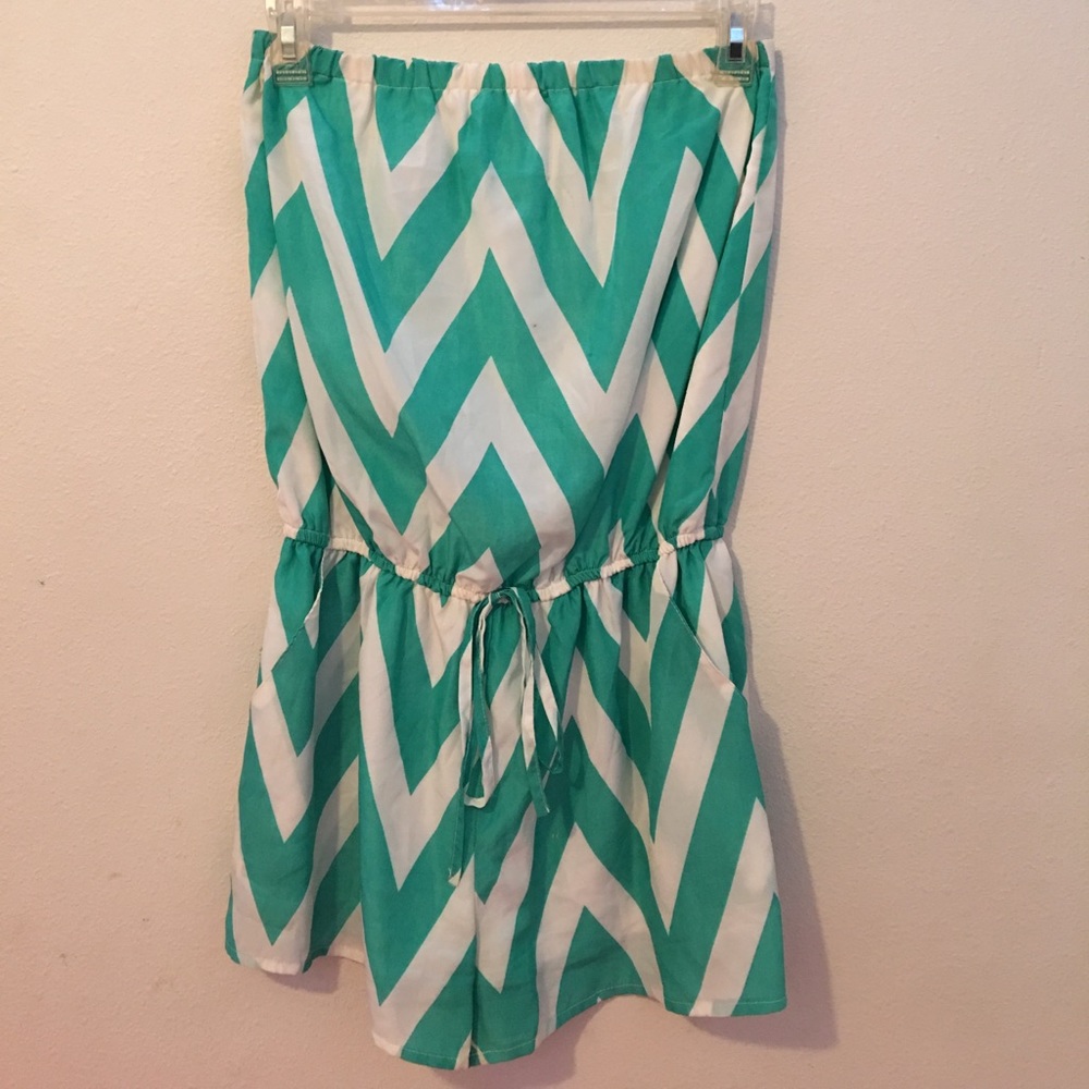 Cute aqua and white romper