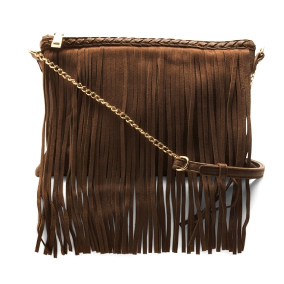 Handbags - Cognac Fringe Crossbody