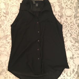 Black collared tank