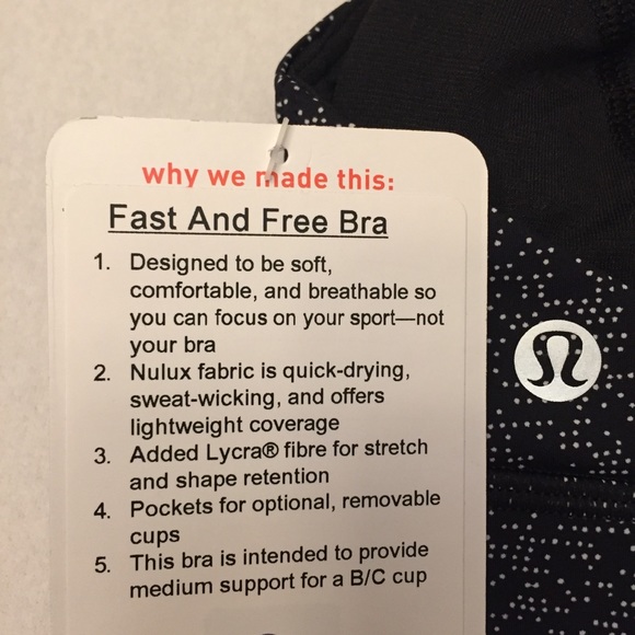NEW Lululemon Fast and Free Sports Bra - Picture 3 of 3