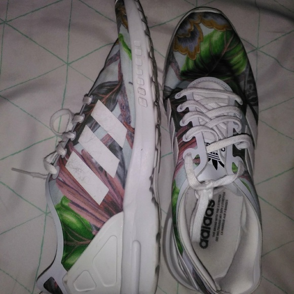 Adidas floral print shoes