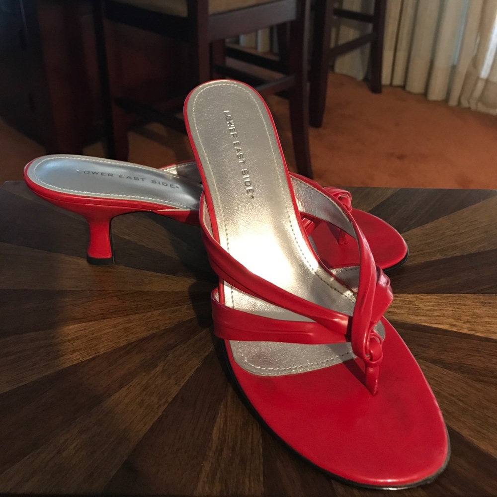 Old school very nice red/silver open toe sandals