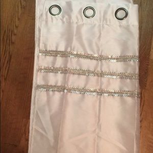 7 foot set of white satin curtains
