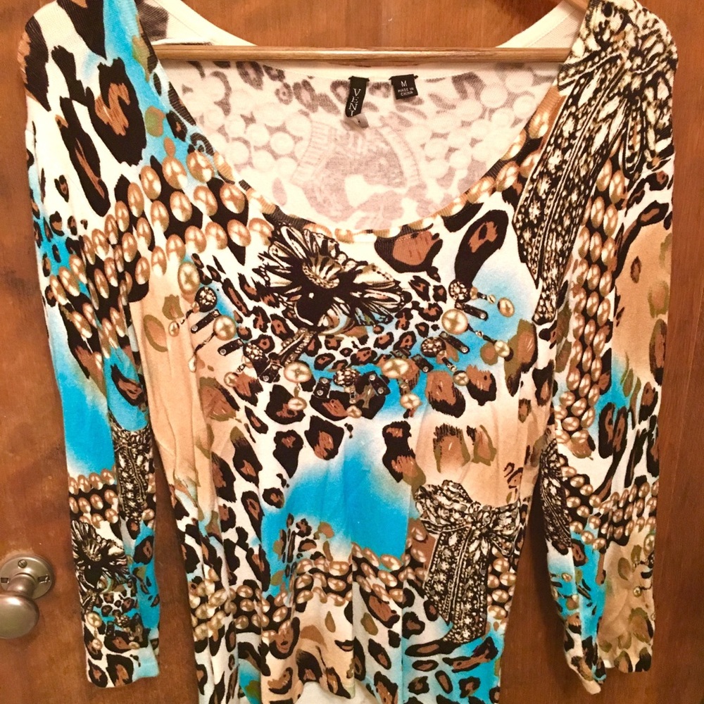 VENINI Embellished Soft Scoop Neck Sweater