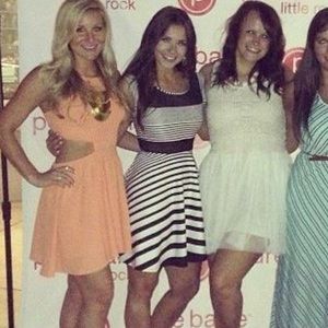 Black and white striped dress