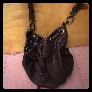 Brown bucket bag