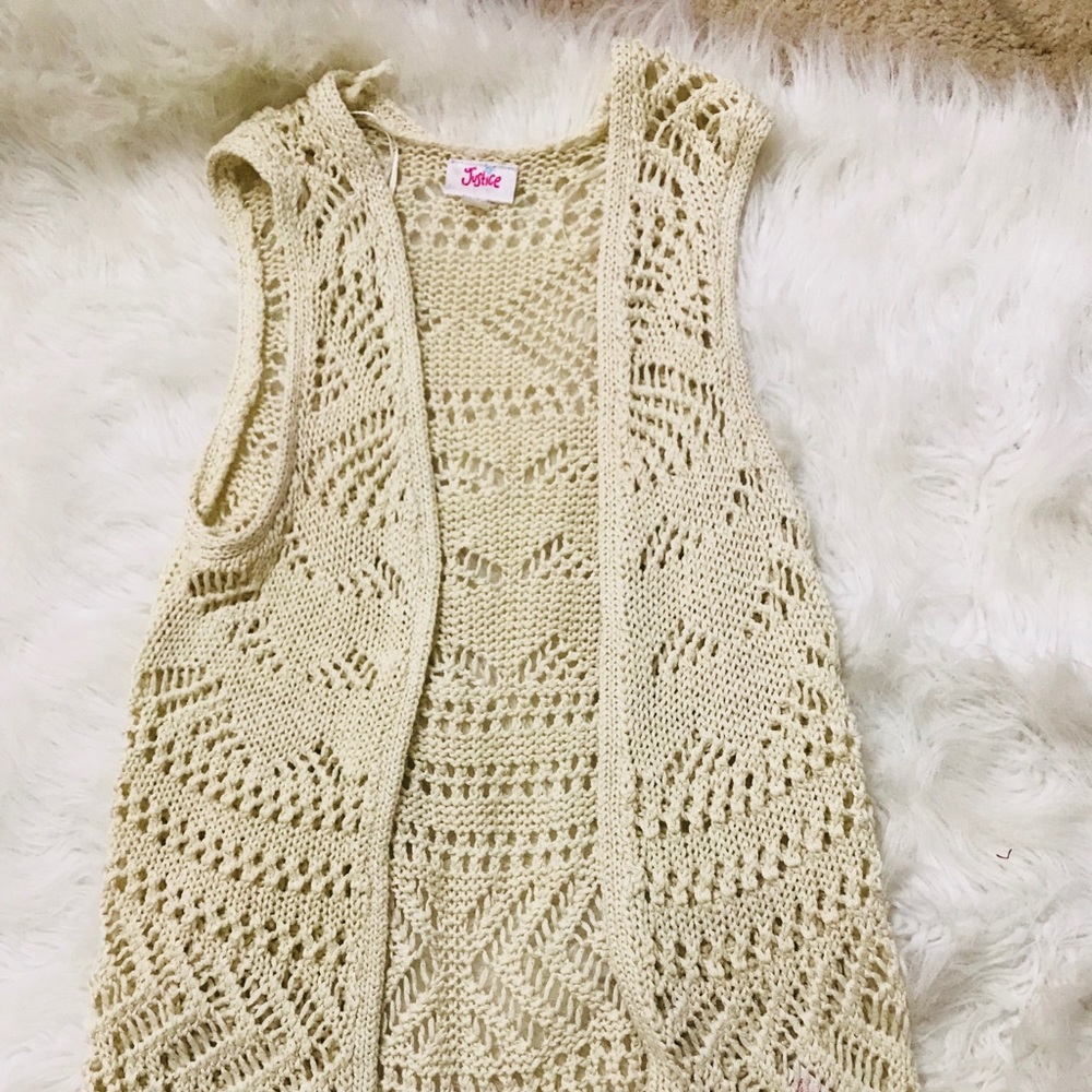 Beige Crochet Cardigan