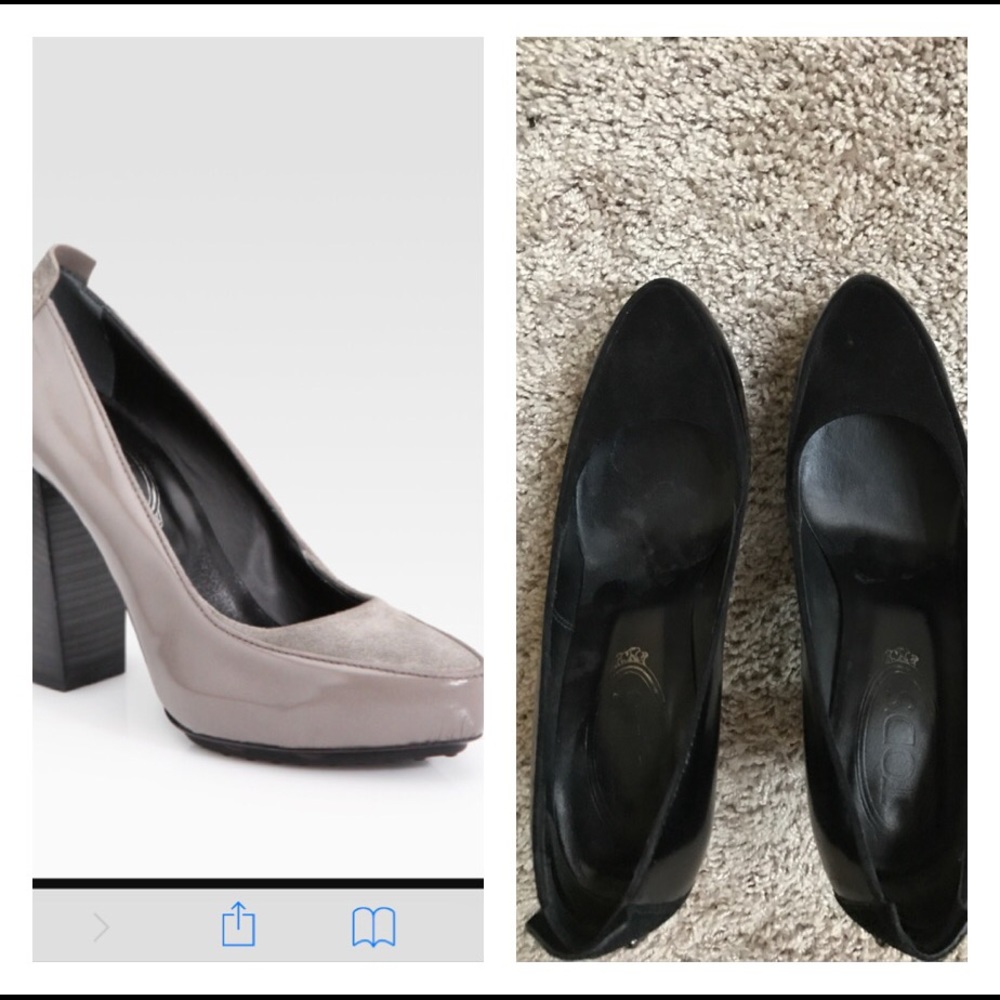 Tod’s Black Suede Top Platform Pumps - Picture 1 of 8