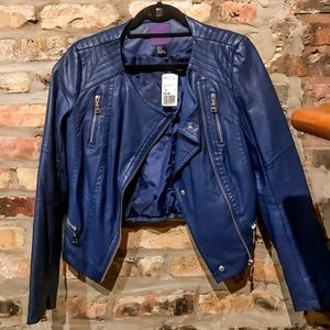 NWT!! | Forever 21 Blue Moto Jacket | Size M