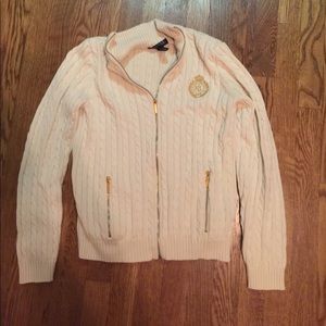 Cream Ralph Lauren collared sweater