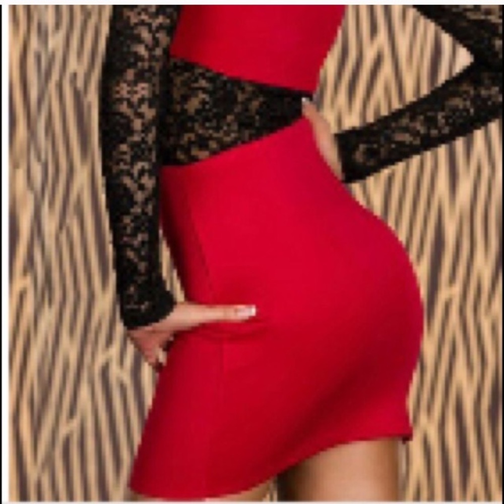 Sexy red lace mini dress size S
