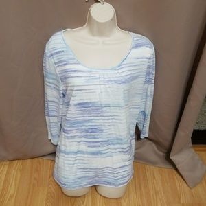 Croft &Barrow blue 3/4 sleeve Top size 2x