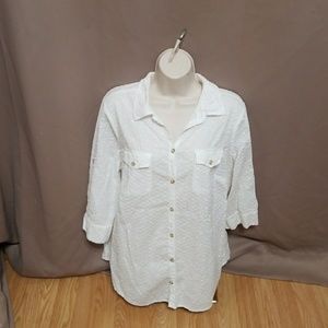 Croft&Barrow white 3/4 sleeve Blouse size 1x