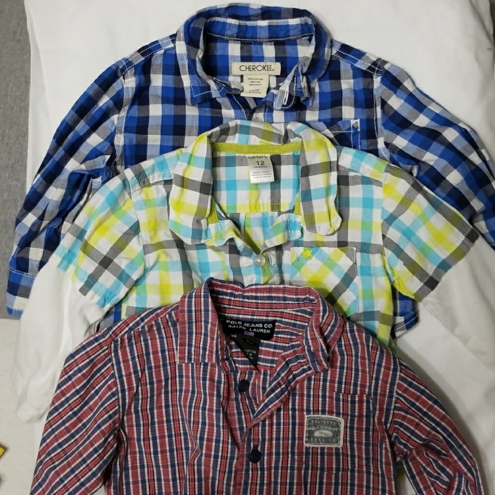 Infant Boys plaid shirts 3