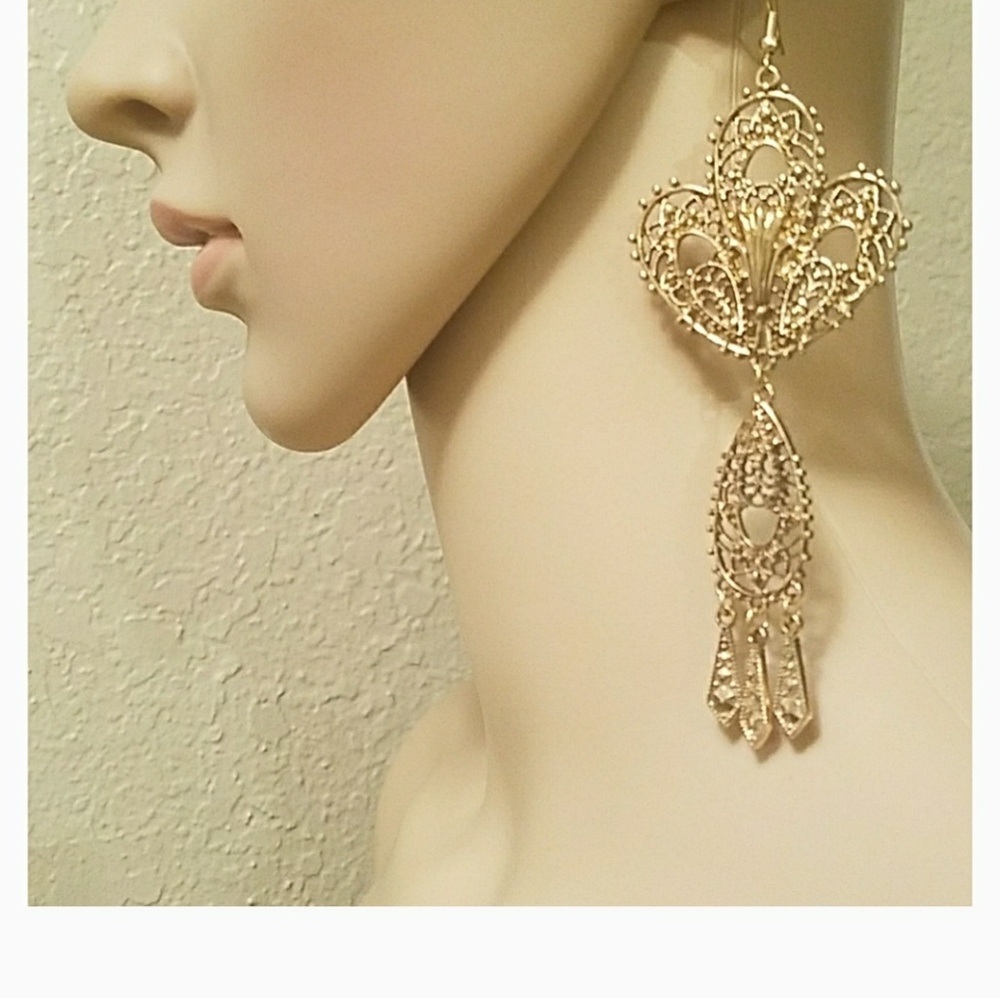 💝Adia Kibur Gold Filigree Earrings, New! NWT $58