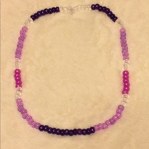 Beautiful Pink And Purple Beaded Necklace