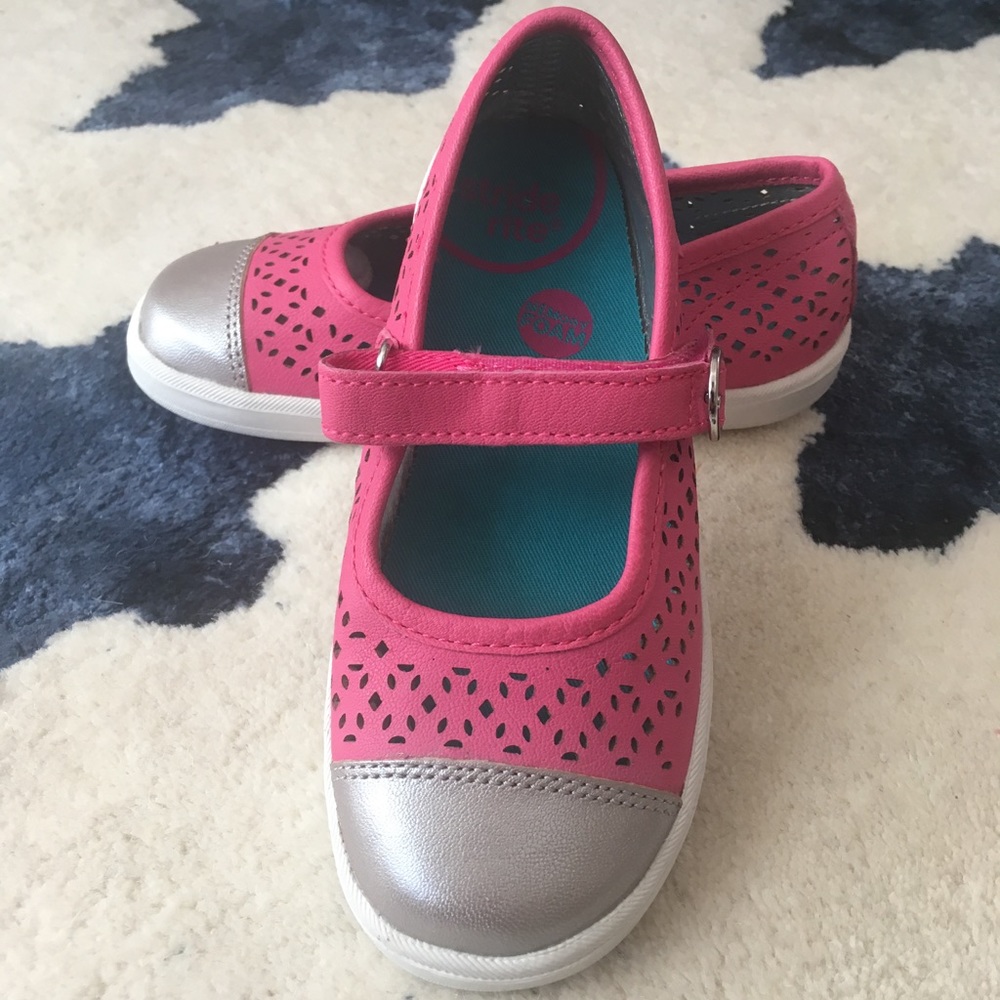 Stride Rite Mary Jane Play Shoes 10W Poppy Pink!