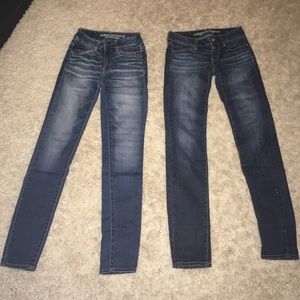 2 pairs 00 American Eagle jeans