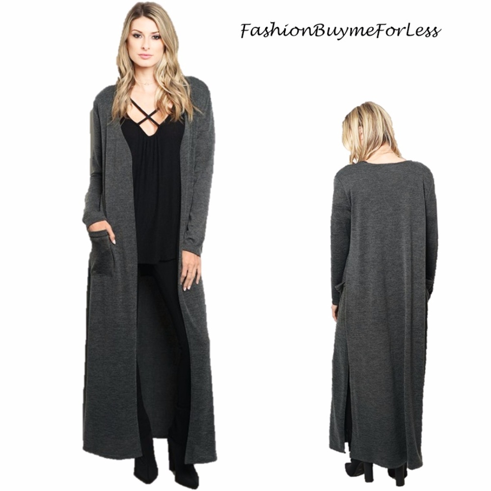 Boho Gypsy Full Length Knit Maxi Sweater Cardigan