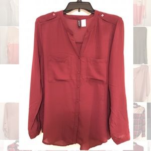 Cranberry chiffon top