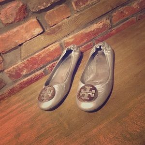 Tory Burch Metallic Reva Flats