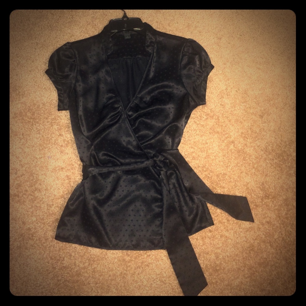 Black Wrap Shirt