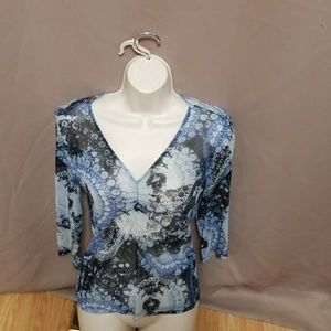 The Limited Blue nylon gauze Shirt size Medium