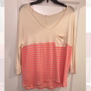 Peach striped top
